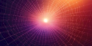 绚丽光线网格科幻背景图