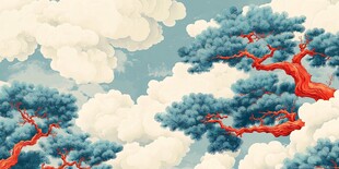 云海间的红松奇景