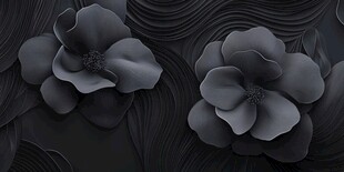 黑调立体花卉纹理背景