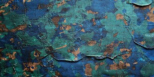 斑驳蓝绿旧墙面纹理