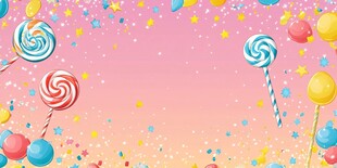 梦幻糖果气球缤纷背景图