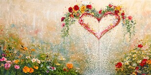 心形花瀑 浪漫花卉景观