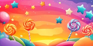 梦幻糖果星空童趣背景图