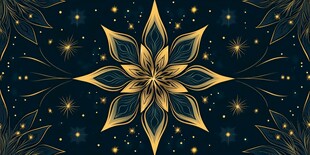 金色曼陀罗神秘星空图案