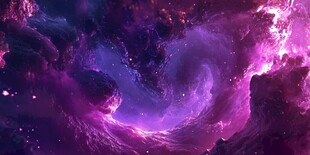 梦幻紫调星云宇宙景观