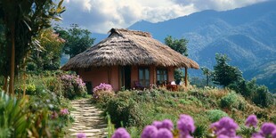 山间茅屋 自然中的宁静居所