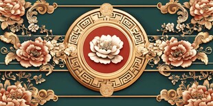 中式古典花卉装饰纹样