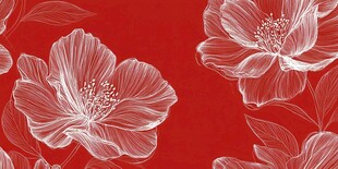 红色背景花卉精致图案