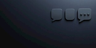 黑色背景上的立体对话气泡