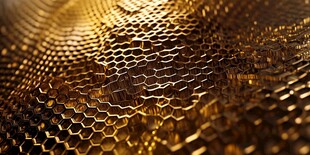 金色蜂巢纹理金属质感图