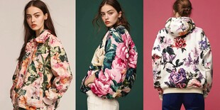 多彩花卉印花时尚女款外套