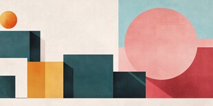 几何色块构成的抽象风景