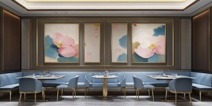 中式雅致餐厅包间场景