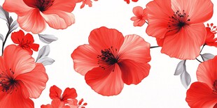 鲜艳红花花卉图案背景