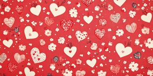 红色爱心花卉浪漫背景图