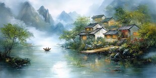 山水间的静谧村落