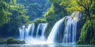 梦幻森林瀑布景观
