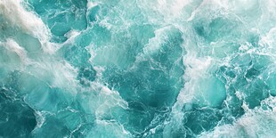 澎湃蓝绿海浪的自然之美