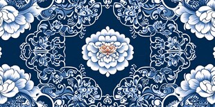 青花瓷风牡丹花纹饰图案