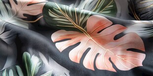 热带风树叶印花面料