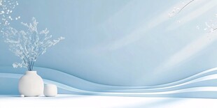 清新蓝调花瓶静物场景