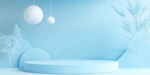 梦幻蓝调简约展示空间