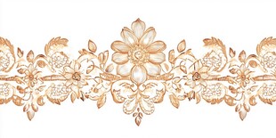 金色花卉复古花边图案