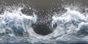 汹涌海浪的磅礴瞬间