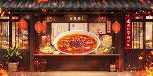 古香火锅店 热辣美食诱惑