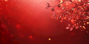 红色梦幻花枝背景图