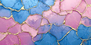 梦幻粉蓝金箔纹理背景图