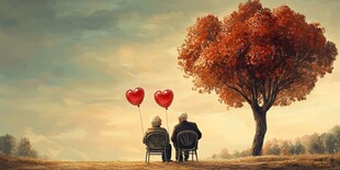相伴暮年 执手共赏秋景