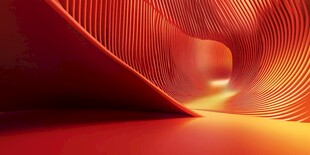 红色光影立体空间场景