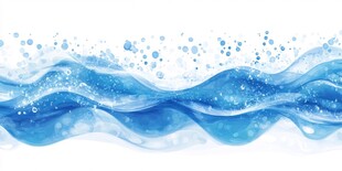 蓝色水波水彩风背景图