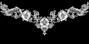 精美花卉刺绣领口图案