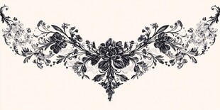 复古花卉刺绣领口图案