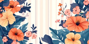 热带花卉图案背景