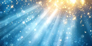 梦幻蓝金光芒闪耀背景