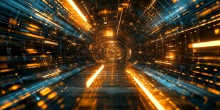 未来科幻风的炫彩时空隧道