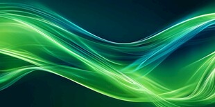 动感绿蓝流光线条背景图