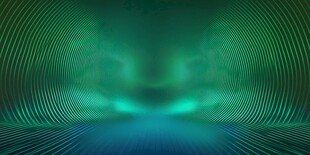 科技感绿色光影隧道背景