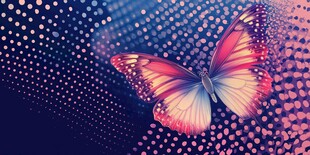 梦幻蝶影 炫彩粒子背景