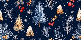 冬日圣诞风植物图案背景