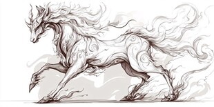 飘逸线条勾勒奇幻神骏