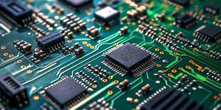 精密电路板与芯片特写