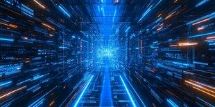 未来科技感的虚拟数字通道
