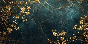 青底金花纹饰奢华背景图