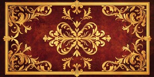 华丽复古红金花纹地毯图案