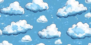 蓝色天空云朵无缝背景图