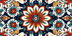 复古民族风花卉图案设计